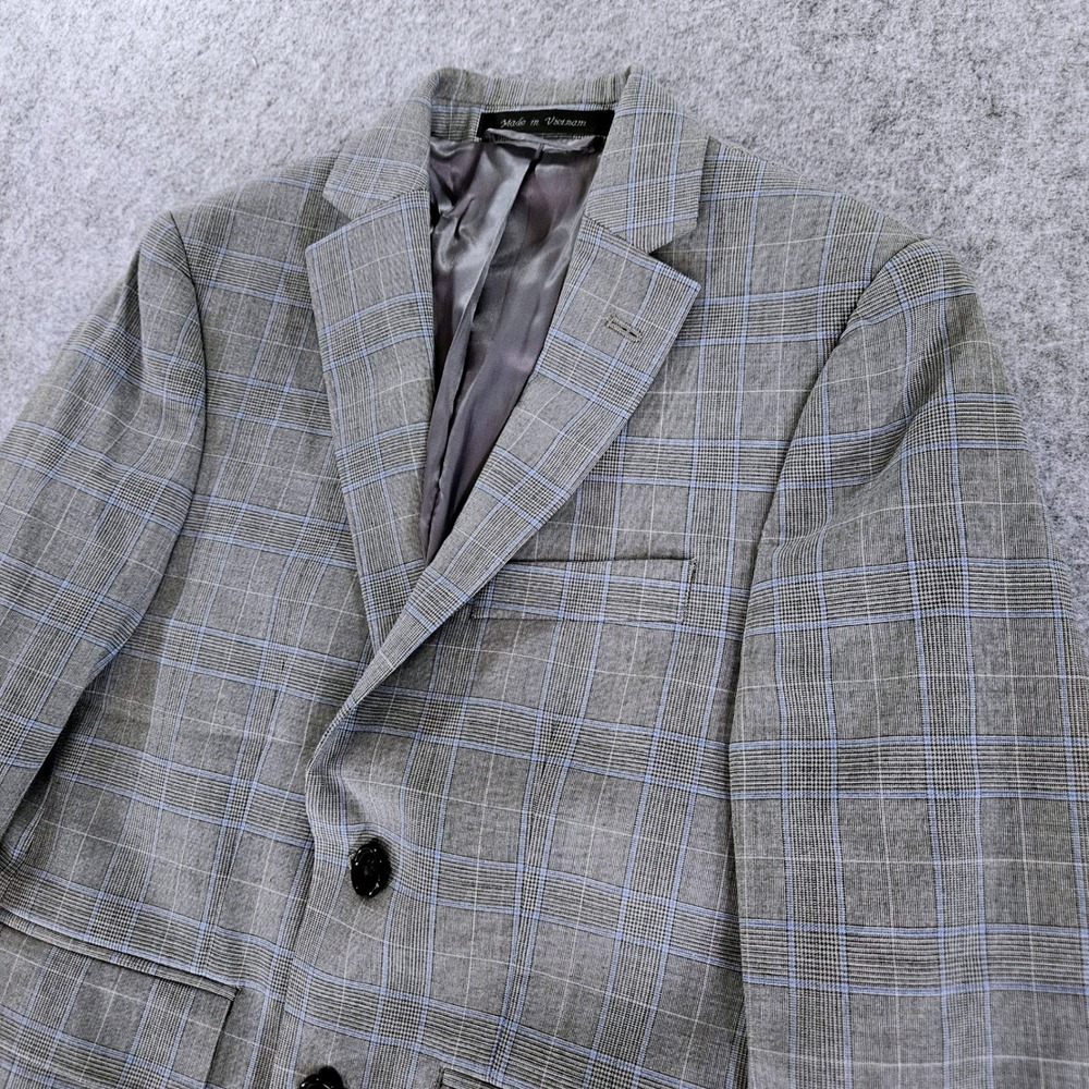 Lauren Ralph Lauren Boys Grey Blue Glen Plaid Blazer Jacket Size 8R